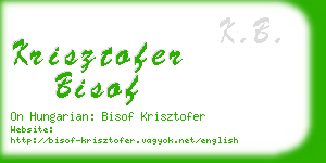 krisztofer bisof business card